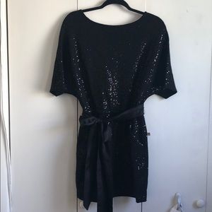 Juicy Couture sequin dress with silk tie, pockets